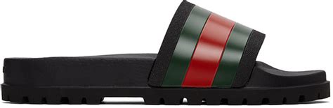 womens web slide sandal gucci|Gucci web slide black rubber.